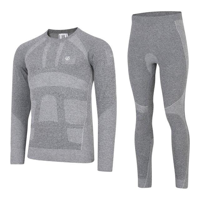 92% Polyamide, 8% Elastane. Fabric: Soft Touch, Stretch. Design: Logo, Textured. Neckline: Crew Neck. Sleeve-Type: Long-Sleeved. Fastening: Pull-On. Fabric Technology: Anti-Bacterial, Moisture Wicking, Odour Control, Q-Wic Plus, Quick Dry, SeamSmart Technology. Seamless, Ventilation Panels. Contents: 1 Bottoms, 1 Top.
