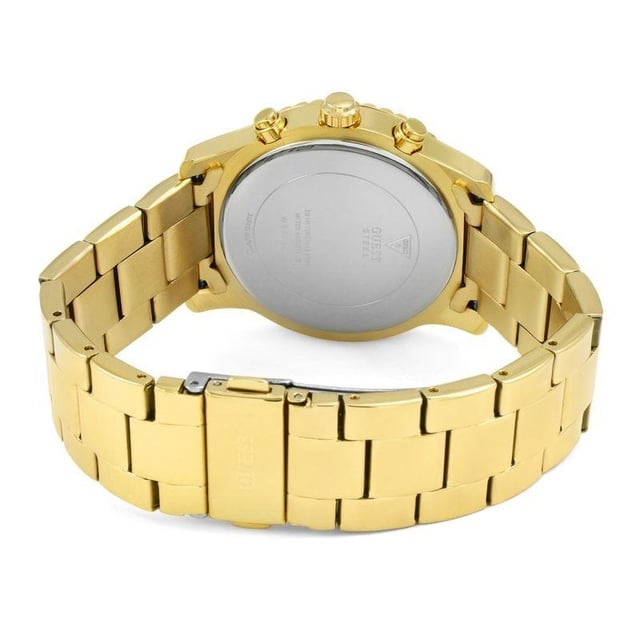 Specification Details Brand Guess Model W0774L5 Barcode Number N/A Gender Women's Case Diameter 38 mm Case Material Steel Case Colour Gold Dial Colour Two Tones Band Material Steel Band Colour Gold Movement Quartz Chronograph No Water Resistance 5 ATM