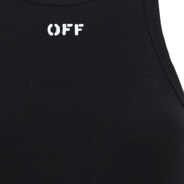 Vestido negro, haras una declaracion con cada uso. ¡Haz una declaracion de estilo!, 95% Algodon, 5% Elastano, Logo OFF en el pecho, Hecho en Italia, Estilo acanalado