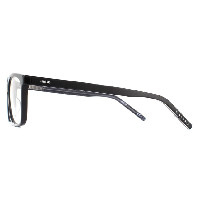 Hugo by Hugo Boss Glasses Frames HG 1010 807 Black are a classic rectangular design made fully from lightweight acetate. Versatile and flattering, this comfortable frame features branding next to the hinges as well as the temple tips.