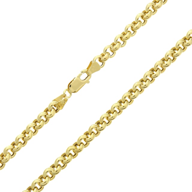 9ct Yellow Gold Thick Belcher Necklace of 18 Inch/46cm Length and 0.5cm Width 9K (375) Yellow Gold: 15.2gr