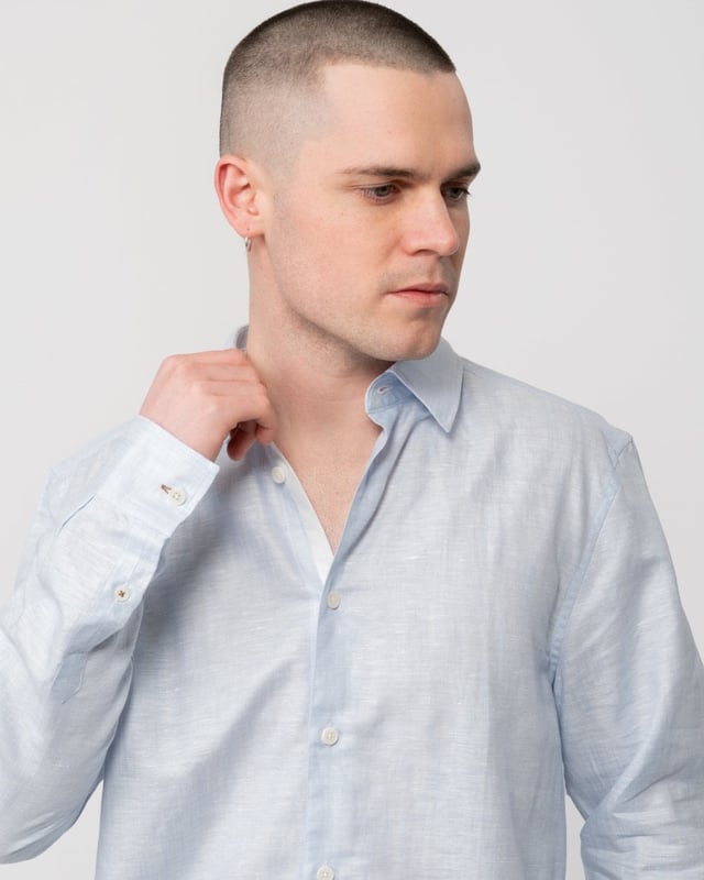Giacca-camicia in misto lino Regular Fit - Nero - UOMO | H&M IT