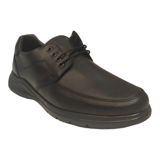 Zapato de cierre de cordones en la zona del empeine con plantilla transpirable. Cuenta con una cómoda suela y una planta shock-absorber antideslizante.