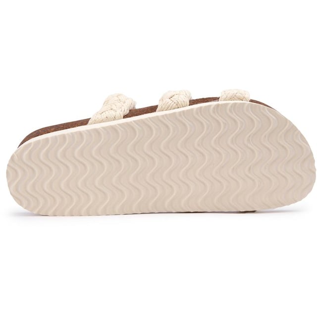 Sandalias ashley Rocket Dog en color natural para mujer, confeccionadas en textil y suela de goma. Incluye: correa triple, plantilla acolchada, entresuela de corcho y marca Rocket Dog.