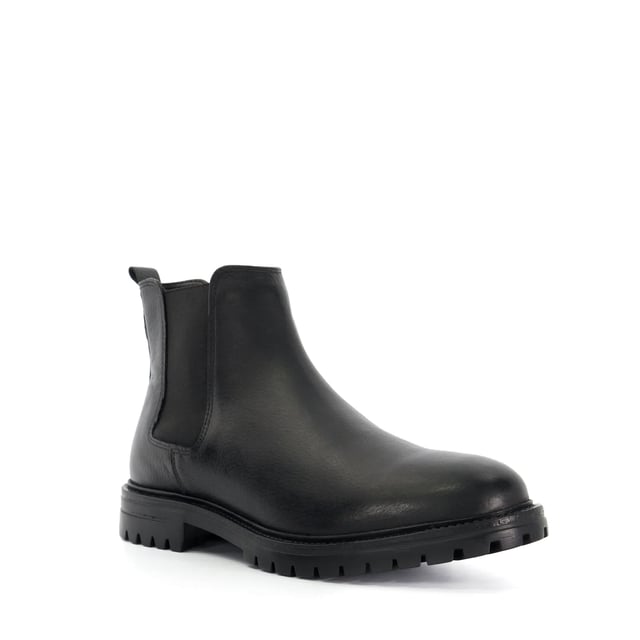 Dune Mens Cezar - Slip On Chunky Ankle Boots Elevate your autumn/winter wardrobe with Cezar. Featuring a classic round toe, statement chunky sole and comfy elasticated side panels, this pull-on style won't let you down.