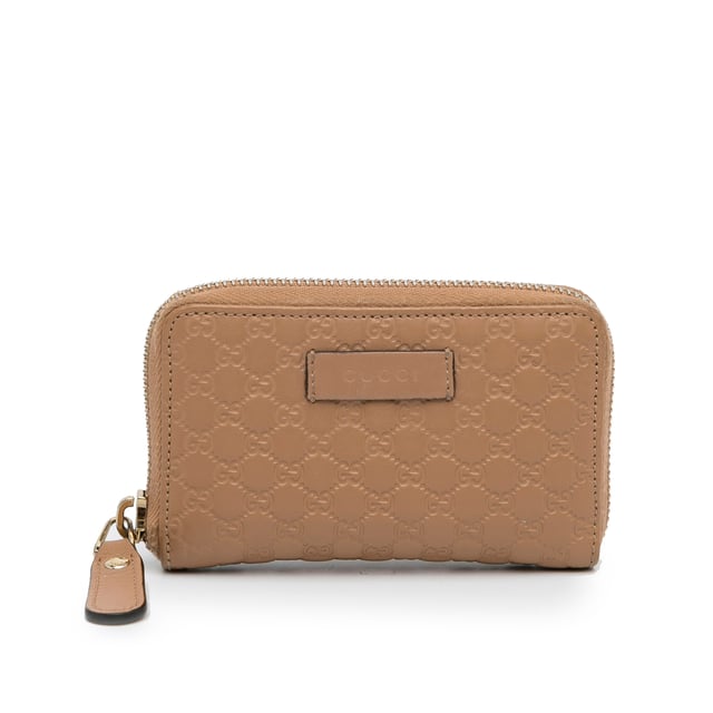 Vintage Gucci Guccissima Zip Around Small Wallet Brown