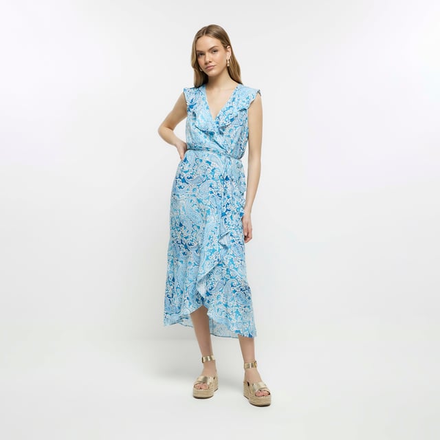 Robe Midi River Island Croisée Devant Taille 6 - Occasion Très Bon état - Style élégant