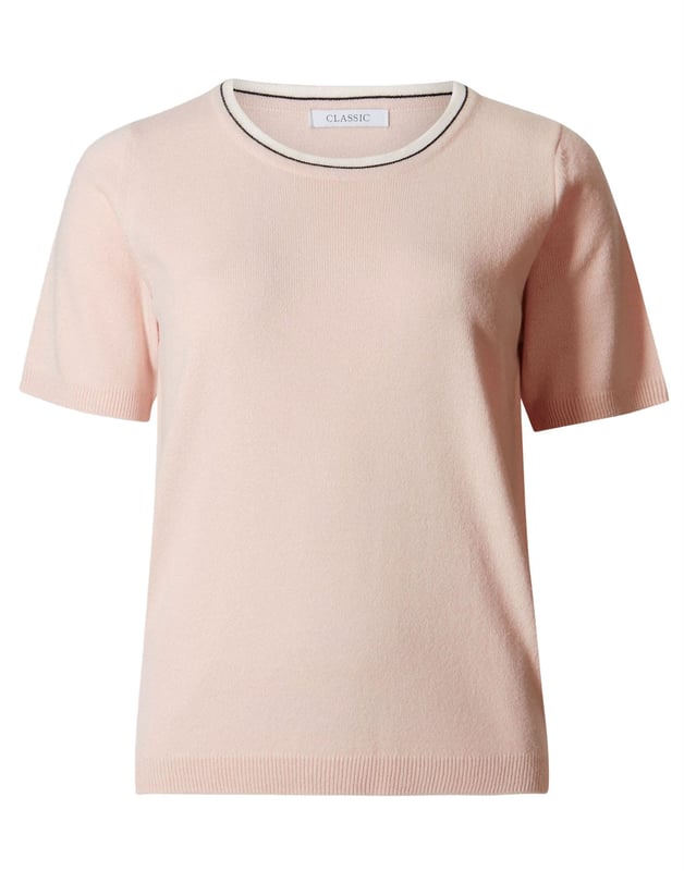 In a summery pale pink hue this soft knit top works for every occasion from office desk dinner out. 
Designed for a regular silhouette. Made from M&S Cashmilon - a super soft yarn made from acrylic.  It is developed to wash and wear well, while feeling incredibly soft and comfortable.
Fit: Classic, Sizing: As expected