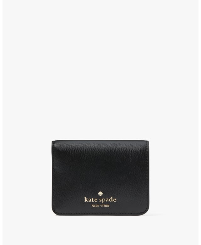 Don't Let The Size Deceive You: Our Small Wallets Have Room For All Your Credit Cards And Cash. Plus, You Can Fit It In Your Tiny Bag., Madison Saffiano Leather Small Bifold Wallet, Metal Pinmount Logo, Slip Pocket, Zip Coin Compartment, Five Credit Card Slots, Back Slip Pocket,  Width: 11.00 Cm,  Height: 10.00 Cm