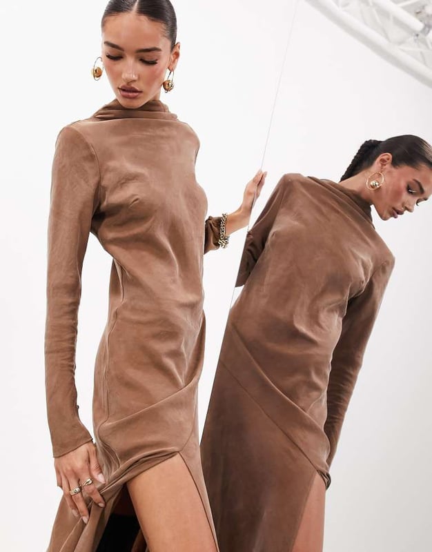 Dresses by ASOS EDITION Coming soon to your IG feed High neck Long sleeves Button-keyhole back Regular fitSold By: Asos