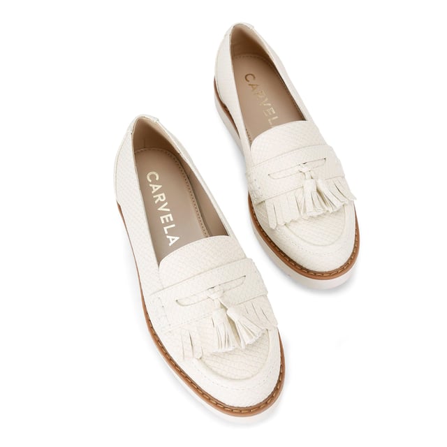 Carvela white loafers sales