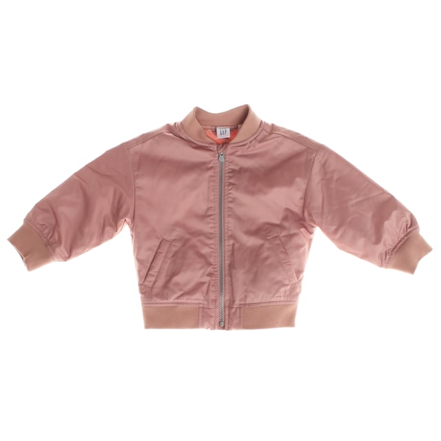 This girls' bomber jacket combines comfort and functionality in a modern design.

 Featuring a mock neck and front zip closure, it includes a fabric tab to protect little ones' chins.

 Slanted front pockets provide practicality, while the straight cut ensures comfort and freedom of movement.

 Cuffs on the sleeves and hem ensure a perfect fit, making this bomber a versatile and stylish garment for any occasion.
 Composition: Shell: 100% Polyester, Inner: 100% Polyester; Filling: 100% Polyester
 Care:
- Machine wash cold on delicate cycle.
 - Use mild detergents.
 - Use dryer at low temperature.
 - Iron at low temperatures.
 - Do not dry clean.