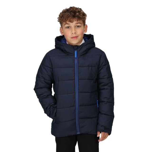 Material: 100% Polyester. Design: Reflective Detail. Fabric Technology: Thermo-Insulated, Warmloft. Contrast Zip, Fabric Zip Pull. Neckline: Hooded. Sleeve-Type: Long-Sleeved. Hood Features: Elasticated, Grown On Hood. Pockets: 2 Side Pockets, Zip. Fastening: Full Zip.