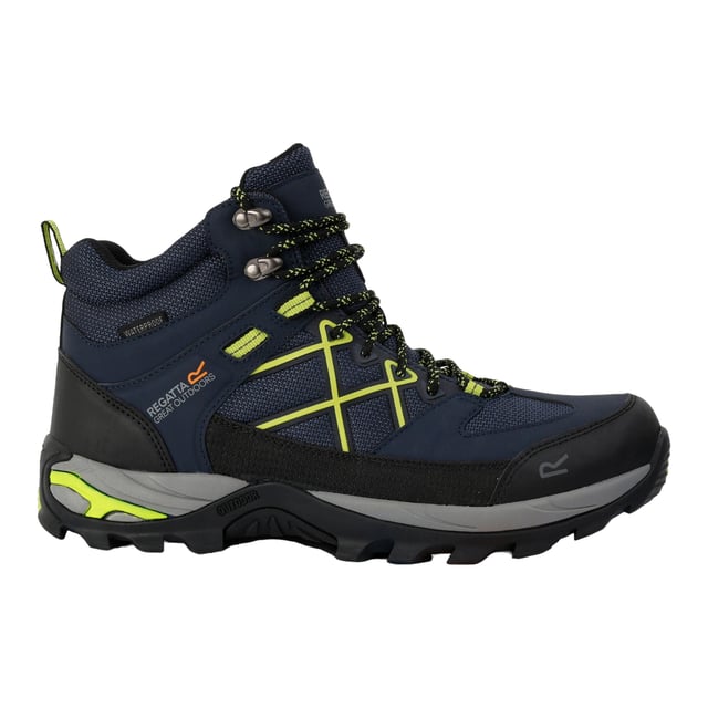Upper: Durable, Polyester, PU (Polyurethane), Synthetic. Insole: TECFOAM. Midsole: EVA (Ethyl Vinyl Acetate), Lightweight, Shock Absorbing. Outsole: Rubber, Traction Grip. 8 Eyelets. Fabric Technology: Breathable, Hardwearing, Isotex, Water Repellent, Water Resistant, Waterproof. Abrasion Resistant, Cushioned, Flexible, Heel Bumpers, Moulded Collar, Pull Tab, Scuff Guards, Toe Cap. Flat Heel. Cut: Mid Cut. Design: Contrast Detail, Logo, Text. Toe Style: Round. Fastening: Ghillie Lacing.