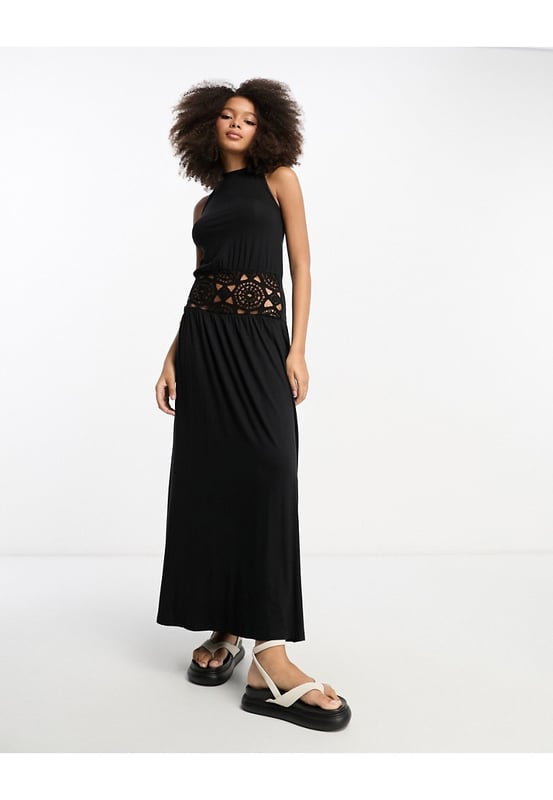 Dresses by ASOS DESIGN Ready, set, summer Halterneck style Crochet-lace insert Tied halter neck Regular fitSold By: Asos