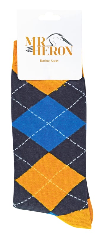 Miss Sparrow prides their products on the philosophy of making your feet feel great all year round. Whether it's their funky and stylish products, they bring you unique, exciting and fashionable accessories, full of individuality to give you the confidence to be you. If you're searching for fun and funky socks to gift a man or perhaps your the person who loves jazzing up their feet no matter where you are, look no further with these, creative and colourful patterned socks! With loads of patterns like spots, zig zags, argyle and more! You’ll be sure to make that big statement for your feet! The high bamboo content makes the sock far better than the normal cotton sock, wicking any excess moisture away from the foot and enhancing softness in general. These socks are also breathable and hypoallergenic antibacterial. They are made from 54% Bamboo, 22% Cotton, 16% Polyester, 6% Nylon, 2% Elastane. These socks are available in 6-11 UK and are safely machine washable. Do not dry clean, Do not iron, Do not bleach.