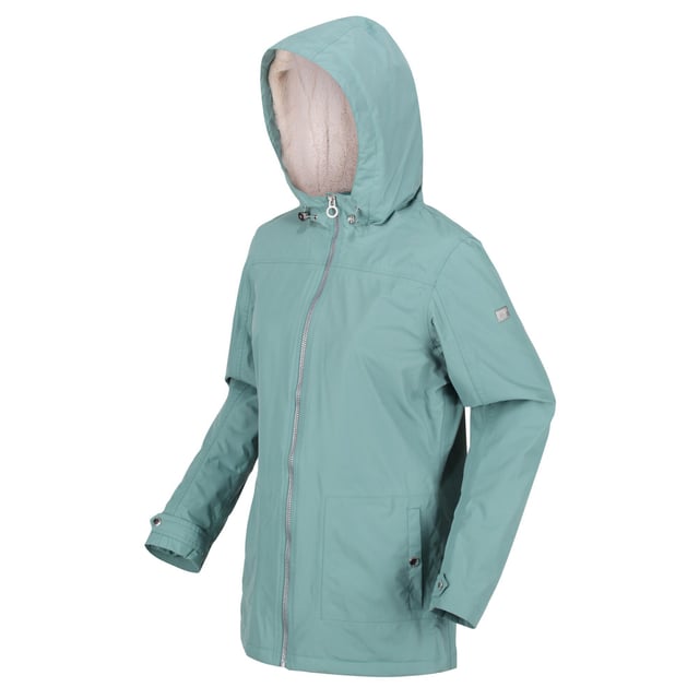 Material: 100% Polyester. Fabric: Hydrafort. Design: Plain. Fit: Regular. Fabric Technology: Durable. Hooded, Insulated, Side Seams, Taped seam, Thermo-Guard, Waterproof. Cuff: Adjustable. Neckline: Hooded. Sleeve-Type: Long-Sleeved. Hood Features: Adjustable, Grown On Hood. Length: Regular. Pockets: 2 Front Pockets, 1 Security Pocket. Fastening: Full Zip.