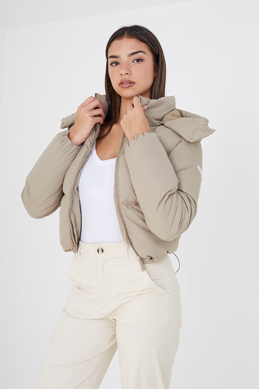 Good for nothing fur hood padded jacket on sale