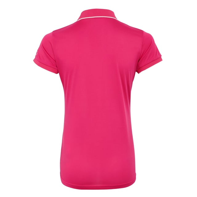 100% Polyester. Fabric: Jersey, Soft Touch. Design: Logo, Marl. Fastening: Button. Neckline: Collared, Ribbed. Cuff: Ribbed. Sleeve-Type: Short-Sleeved. Moisture Wicking, Quick Dry, Soft Touch. Length: Regular. Fit: Regular. 133gsm. 8 UK: 32 in. 10 UK: 34 in. 12 UK: 36 in. 14 UK: 38 in. 20 UK: 45 in. 22 UK: 48 in. 24 UK: 50 in. 26 UK: 52 in. 18 UK: 43 in. 16 UK: 40 in.