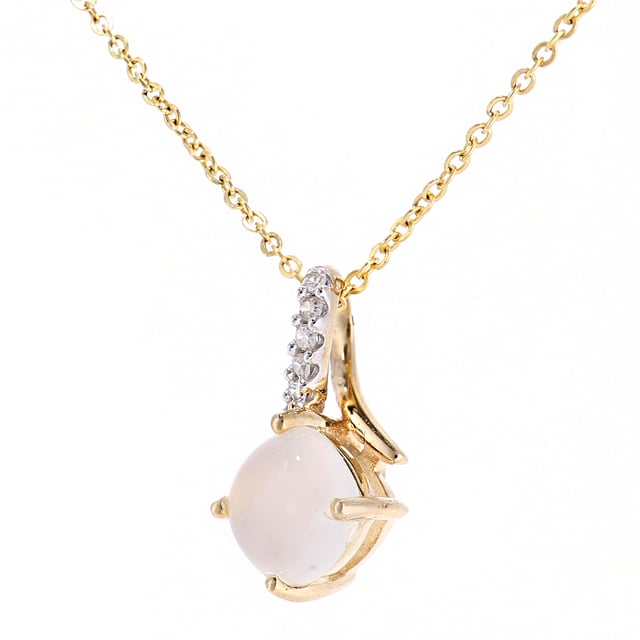 9K (375) Yellow Gold: 0.985gr; # Diamond: 0.02ct; # Opal: 0.43ct