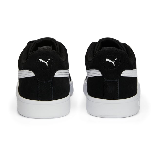 PRODUCT STORY: The tennis-inspired Smash is back and better than ever, featuring its classic silhouette, with long, clean lines, and an updated padded collar and sockliner. FEATURES & BENEFITS: LWG: The leather sourced in this product comes from environmentally responsible leather manufacturing and is audited and certified via the Leather Working Group protocol; SOFTFOAM+: Step-in comfort sockliner designed to provide soft cushioning thanks to its extra thick heel.DETAILS: Suede upper; Updated eyestay design; Stitched-through and padded collar; Lace closure for a snug fit; PUMA No. 1 Logo on tongue; PUMA No. 2 Logo on quarter; PUMA Formstrip on medial and lateral sides; PUMA Cat Logo on heel; Lining: Textile; Outsole: Rubber; Upper: Leather; Sockliner: Textile.