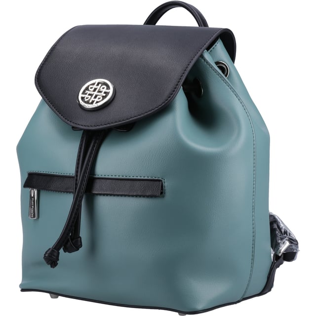 Practical and Trendy; The Mona Backpack features a drawstring closure for all of your essentials this season. Its contrasting panels in addition to its adjustable straps allow you to look and feel comfortable