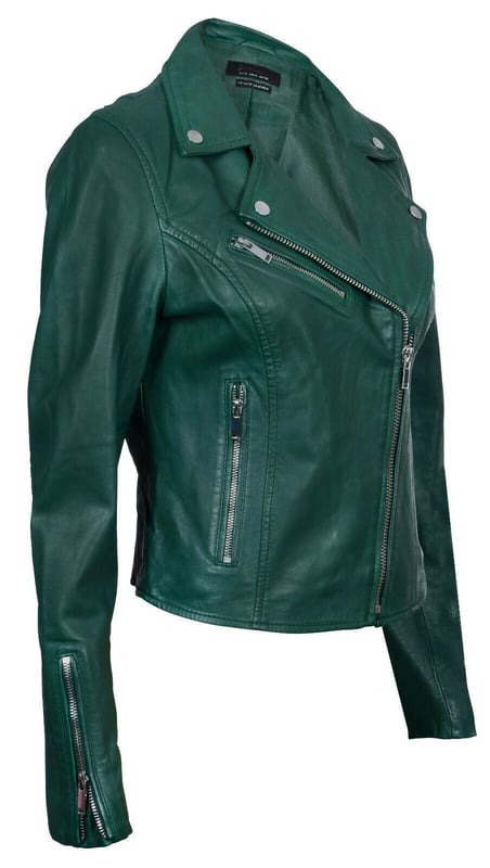 Elevate your style with our timeless best-selling jacket, celebrated for its minimalistic design that never goes out of fashion. Here's why it's a must-have:  
Iconic Minimalism: This jacket's enduring popularity stems from its understated elegance. Its front features just three subtle pockets, each adorned with hand-polished metal hardware zips, creating an effortlessly stylish and minimalistic look. 
Classic Brando Style: Emulating the iconic Marlon Brando jacket from the 1950s, it boasts a double-breasted design with a wide notched lapel and an off-centered YKK zip, paying homage to the timeless fashion icon. 
Color Variety: Choose from a range of colorways to suit your preferences, whether you opt for bold shades like yellow, red, and green, or classic hues like black, tan, and chestnut. 
Premium Material: Crafted from 100% premium ultra-soft nappa leather, this jacket offers both luxury and comfort. 
Tailored Fit: Designed with a slim fit and a shorter length, it complements your body's shape and provides a modern and flattering silhouette.  Furnished with three zipped exterior pockets and zipped cuffs, this jacket combines practicality with enduring style, making it a versatile addition to your wardrobe.