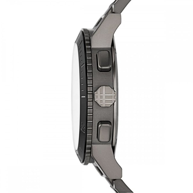 Introducing the Burberry Watch, model BU9381, a harmonious blend of functionality and sleek design. This watch features a robust gunmetal stainless steel bracelet and a complementary dark grey dial. The unidirectional rotating bezel adds a sporty touch, while the chronograph subdials and date display provide practical functionality. Swiss-made precision ensures reliable timekeeping within this sophisticated timepiece. It's an emblem of Burberry's commitment to luxury and performance, crafted for those who demand both style and substance in their accessories. Specification Details Brand Burberry Model BU9381 Barcode Number 822138035095 Gender Unisex Case Diameter 42 mm Case Material Stainless Steel Case Colour Gunmetal Dial Colour Dark Grey Band Material Stainless Steel Band Colour Gunmetal Movement Swiss Quartz Water Resistance 5 ATM Features Chronograph, Date Indicator, Unidirectional Rotating Bezel