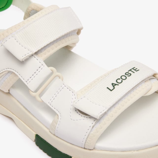 Women's Lacoste Suruga Premium Sandals in White Green