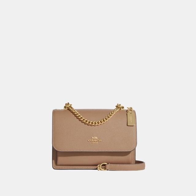 Crossgrain leather crossbody clutch top