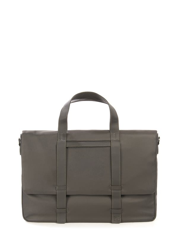 Unisex-Handtasche mit Schnappverschluss. zwei offene Innentaschen. fehlende Außentaschen. verstellbarer und abnehmbarer Schultergurt aus Leder. im Ledergriff. ein Innenfach.  Außenmaterial: Innenmaterial: Polyester. Maße: 41x26,5x11 cm. Modeprodukt