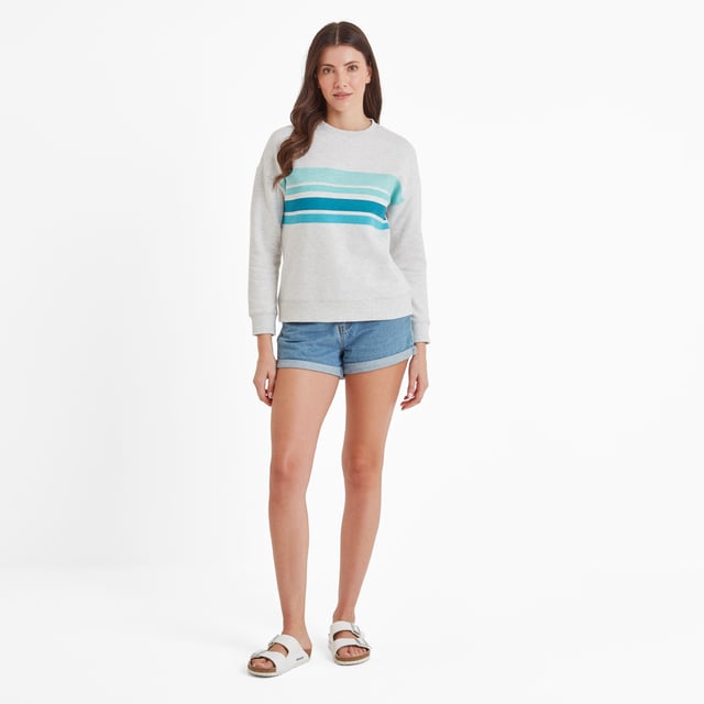 The Carolina crew neck sweatshirt is a super-soft wardrobe staple, perfect for casual days. Designed with a relaxed fit, it features a loop-back sweat fabric, dropped shoulders, and ribbed neck, cuffs, and hem for a comfortable yet stylish look. The printed stripes across the chest add a pop of colour, giving it a fresh and modern touch. Finished with the TOG24 label on the side seam, the Carolina is a versatile sweatshirt youâ€™ll love wearing all year round.