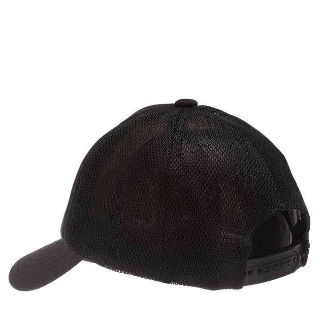 Mens Ambush Classic Logo Cap in black - white.- Trucker cap.- Curved brim.- Stretch technical fabric to front.- Mesh rear panels.- Adjustable back strap.- Ambush logo printed to front.- One size.- Fabric 1: 91% Polyester  9% Polyurethane.  Fabric 2: 100% Polyamide.  Lining: 100% Cotton.  Hand wash.- Ref: BMLB0030011003