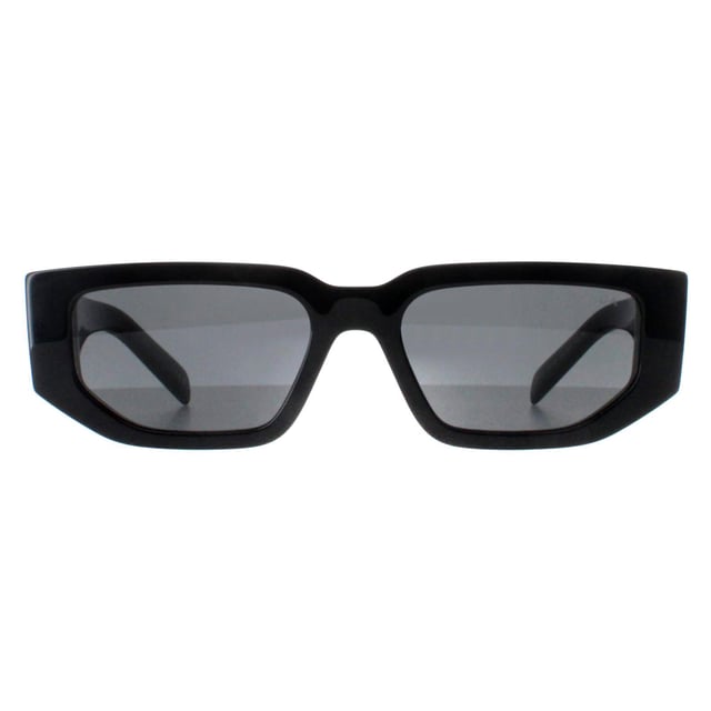 Prada Rectangle Unisex Black Dark Grey PR09ZS  Sunglasses are a sleek rectangle frame meticulously crafted from premium acetate, ensuring durability and comfort. The iconic Prada logo graces the temples, a mark of refined luxury. Offering both style and practicality, the lenses provide superb UV protection alongside exceptional clarity, making them the perfect companion for sunny escapades or everyday wear.