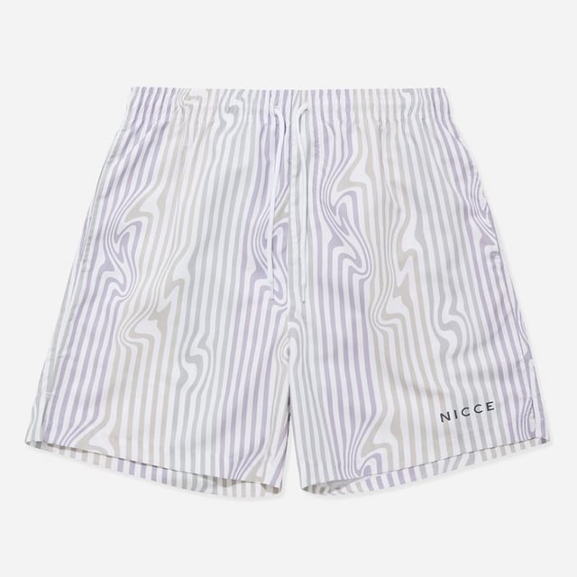 Pantalón Corto de Baño Strata Nice Stretch Cintura Blanco/Lila Rayas 1058 W003 0400