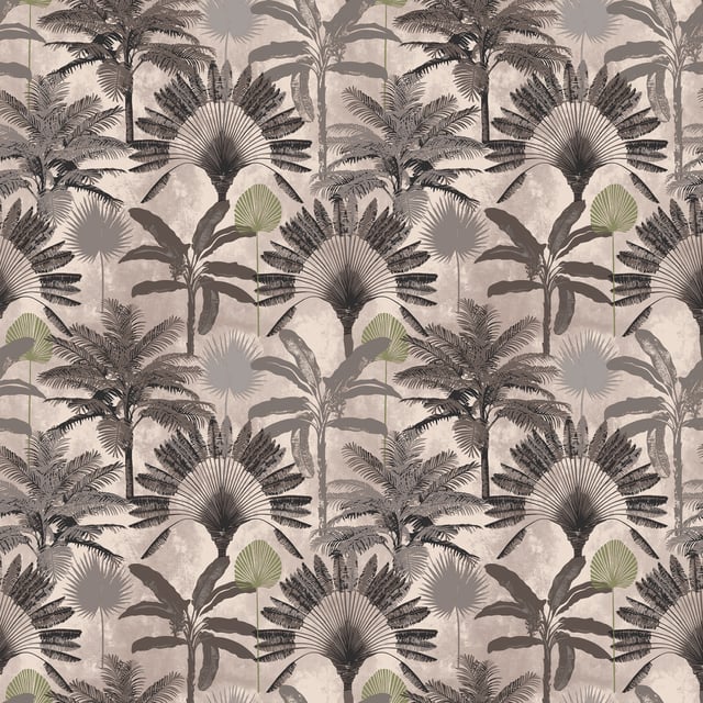 Majestic palm trees in their many individual forms creates this beautiful, romantic wallpaper which will instantly transform your space. Taking elements of the outdoors and bringing them to life with a mix of rich and pastel greens creating a beautiful tropic jungle setting. A soft natural colour palette sits behind the tropical design. This wallpaper is a paste the wall application; simply paste the wall, hang your paper, and leave to dry. Each roll is 10m long and 52cm wide. Pattern repeat: 53cm Straight Match. Our Majestic Palm wallpaper can be used to paper the whole room or to create an eye-catching feature wall. This wallpaper is also wipeable so that any light marks can be dabbed away.