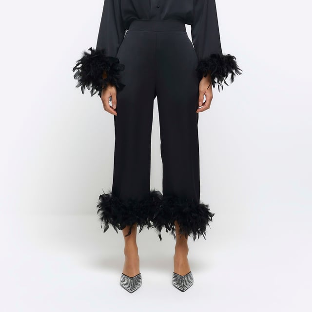 Black satin skirt river island online