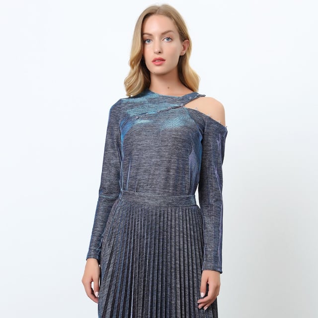 Daes Blouse et één schouder en lange ouwen Asyetrische trui Off