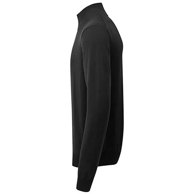 Embrace a modern silhouette with the cotton blend 1/4 zip sweatshirt. Features decorative tuck stitching and a ribbed knit on the cuffs and hem. Sizes (chest to fit): S (37in), M (40in), L (42in), XL (44in), XXL (47in), 3XL (49in). Materials: 87% cotton, 11% nylon, 2% elastane.