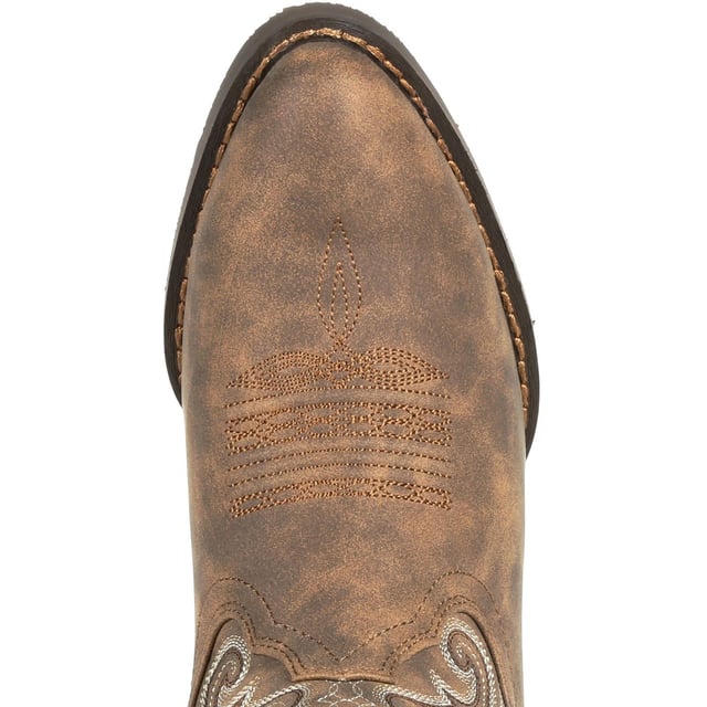 Step out in style in this women's Shortie Durango Crush style. This style is faux leather, has a soft mesh lining inside and features a removable Durango Sole Comfort footbed.
