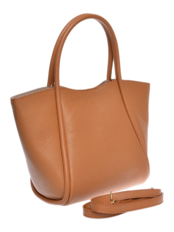 Bolso de mano  
100% cuero de vaca  
Cierre superior con cremallera  
Cierre magnético superior  
Dimensiones: 21.5x28x13 cm  
Mango: 31 cm  
Correa para el hombro: 120 cm ajustable  