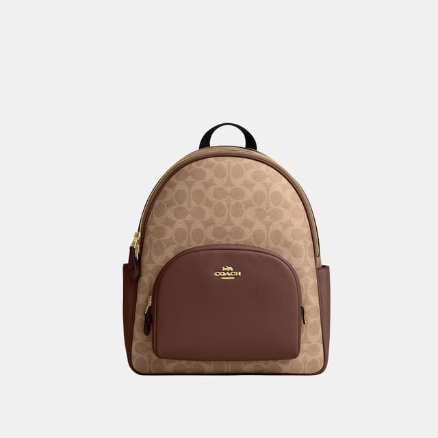 Court Backpack in Signature Canvas, Inside zip and multifunction pockets, Outside zip pocket,  Length: 27.50 cm,  Width: 12.00 cm,  Height: 31.50 cm