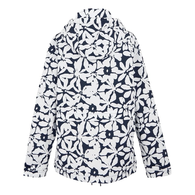 Material: Polyester: Polyester. Tyg: Peachad. Foder: Taffeta. Design: Logotyp, målarfärgad rand. 110 g/m². Tygteknik: Andningsbart, slitstark vattenavvisande finish, Isotex 10000, vattentätt, väderbeständigt, vindtätt. Manschett: Justerbar, flik med tryckknapp. Halsringning: Huva. Ärmtyp: Långärmad. Tejpade sömmar. Funktioner i huva: Justerbar, dragsko, påväxt på luvan. Fickor: 2 sidofickor med tryckknappar, 1 innerficka. Stängning: Hel dragkedja. 10000g/m²,/24 timmar. Nedtill: Dragsko. Hållbarhet: Tillverkad av återvunnet material. 8 UK: 32 tum.