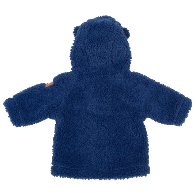 New! Teddy by name, teddy by nature. Our new recycled teddy fleece coat is super-soft and very cosy. Featuring coconut buttons, a hood with cute bear ears and organic jersey lining. Those cuddles will be even more irresistible with this special addition.
