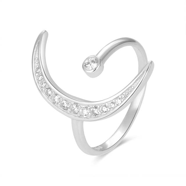 Anillo domi de plata de ley 925 y circonita brillante con acabado en baño de rodio. Trendy representa las tendencias clave en el mundo de la moda. Nuestra línea más espontanea, con un marcado carácter boho y espíritu moderno que concentra en joyas repletas de color entre las que destaca el uso de piedras naturales y diseños en forma de amuletos y talismanes.