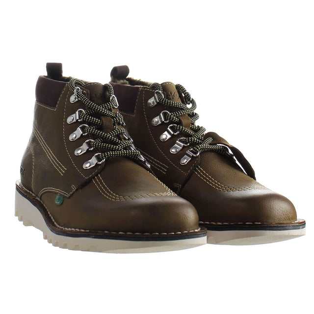 Kickers Kick Hi Winterised Lace-Up Bruin Glad Leer Heren Laarzen 1 15674