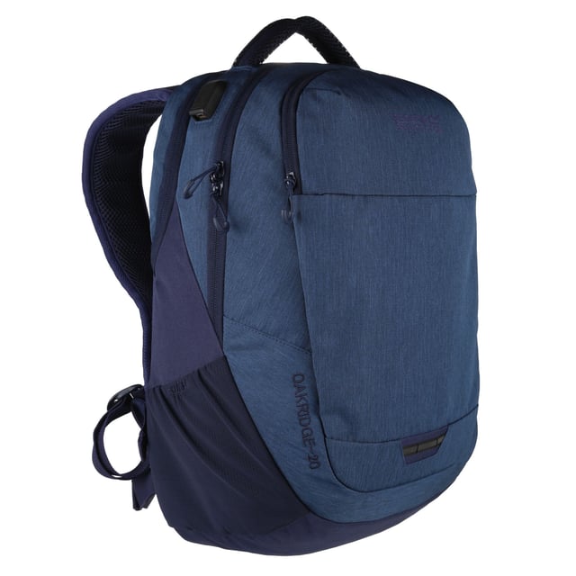 Fabric Technology: Hardwearing. Anti-Theft Zips, Breathable Mesh Panel, Carry Handle, Daisy Chain Webbing, Front Zipper Pocket, Laptop Pocket, USB Connector, Vented Shoulder Straps, Walking Pole Holders, Webbing Stripes, Zip Pullers. Capacity: 20L. 45 x 25 x18 cm