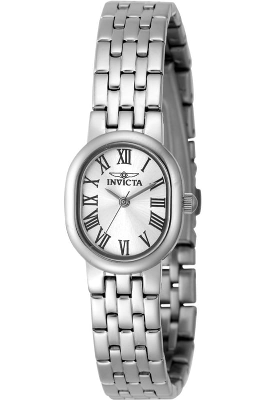 Invicta Angel 48152 Dames Horloge - Quartz Uurwerk - Roestvrij Staal Met Zilveren Wijzerplaat 21mm Zilver