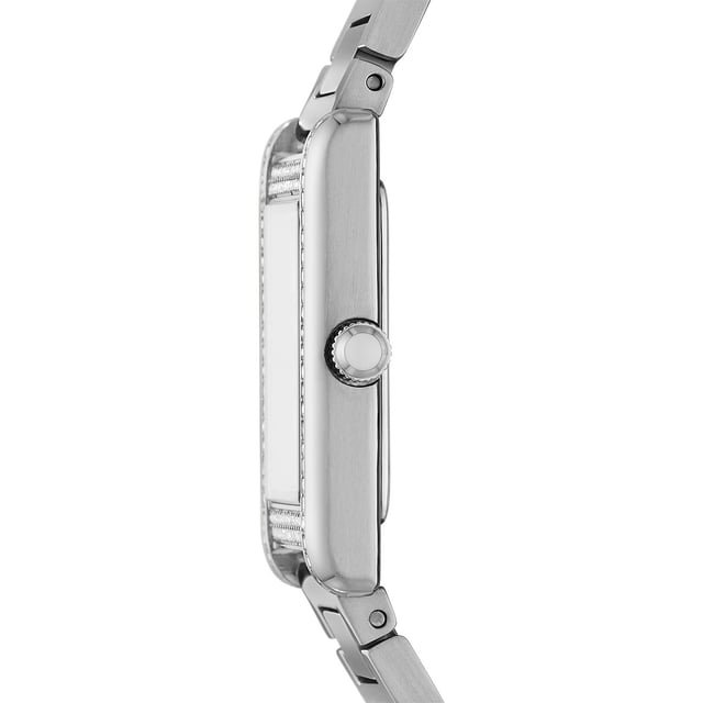 This Emporio Armani Genni Analogue Watch for Women is the perfect timepiece to wear or to gift. It's Silver  Rectangular case combined with the comfortable Silver Stainless steel watch band will ensure you enjoy this stunning timepiece without any compromise. Operated by a high quality Quartz movement and water resistant to 5 bars, your watch will keep ticking.