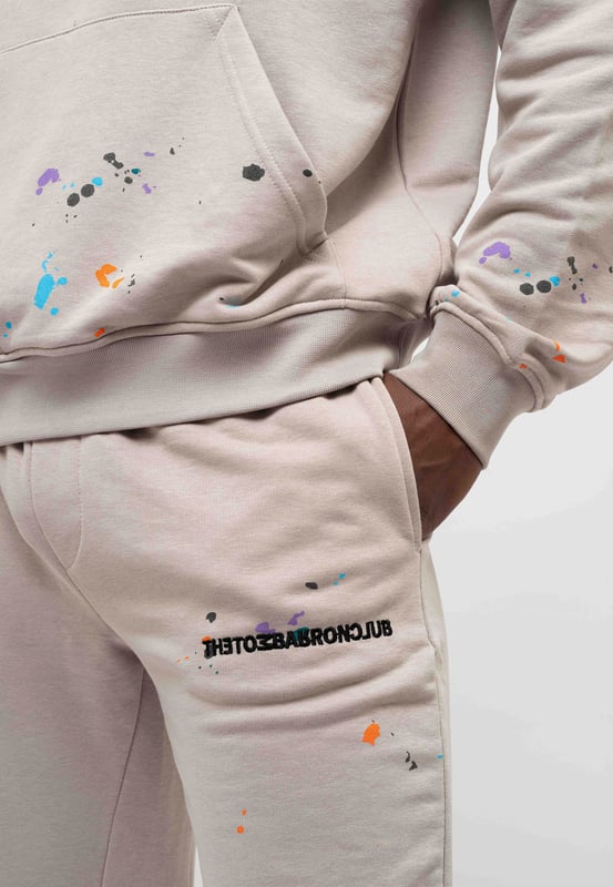 Tom Barron Herren-Trainingsanzug-Set Paint Splatter in Oversize